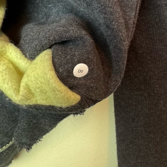 Lululemon RARE Scuba Raw Edge Round Hem Hoodie Jacket Zip Cotton Fleece Ribbed - Picture 9 of 15